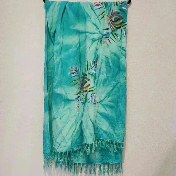 Tropical Batik Large Wrap Scarf - Picture 1 of 6